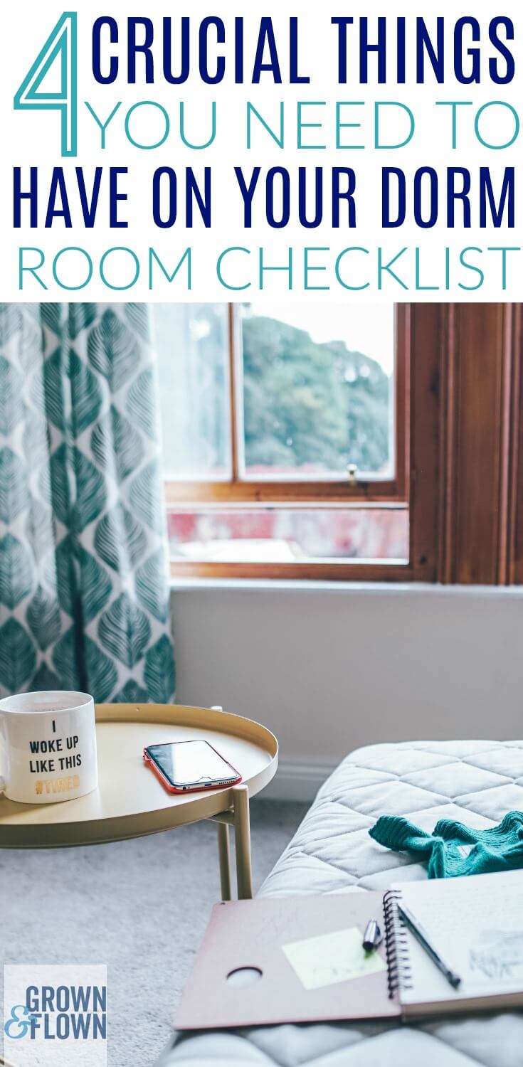 There are lots of things to remember when you're making your college dorm checklist. But, I can guarantee these 4 things are something you won't see on any list and they are crucial things for your college teen to have while away at school. #parenting #dormroom #dormdiy #dormdecor #dormideas #dormlife #collegelife #teens #teenideas #collegeprep