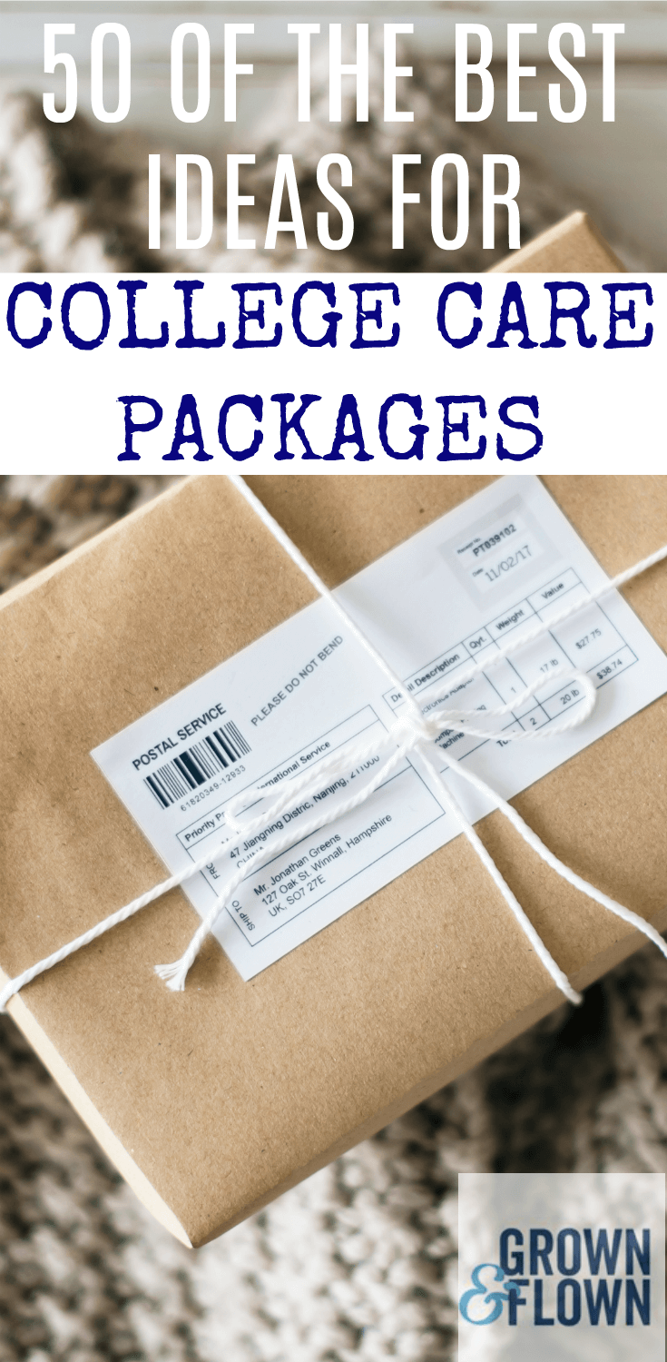 f you're looking for the best ideas to send in a college care package for your kid, this list of 50 of the best ideas for college care packages is one you don't want to miss out on. #collegelife #dormlife #dormideas #collegeideas #carepackage #giftideas #collegetips