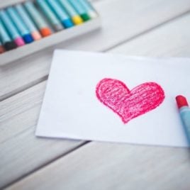 heart drawing on a card