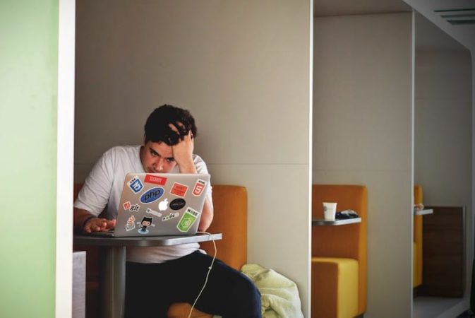 student working at computer 