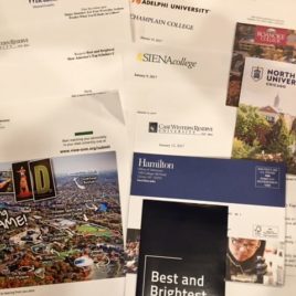 Colleges send out literature to prospective students