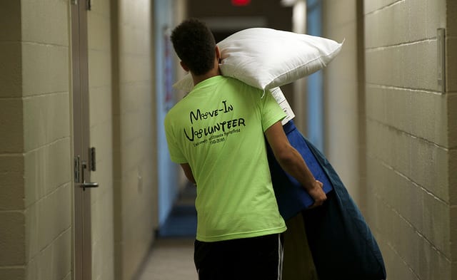 College drop off can be chaotic, and very emotional 