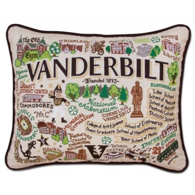 embroidered college pillow 