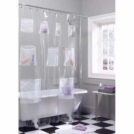 shower curtain with pouches 