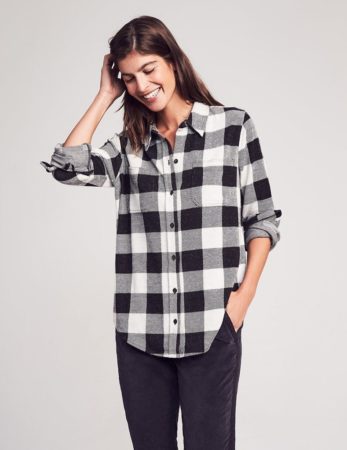 black and shite checked shirt 