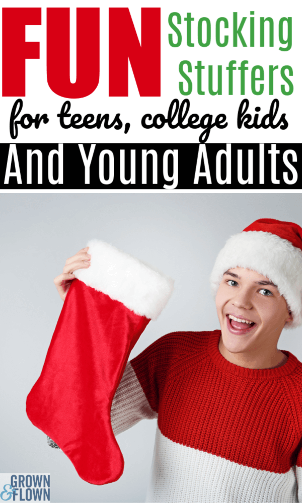 When your older kid lumbers into the family room on Christmas morning, takes their stocking down from the mantle and looks inside, they begin to resemble their little kid self. Here are our favorite new and traditional stocking stuffers for teens, college kids and young adults. #stocking #stockingstufferideas #stockingstuffers #teens #collegeideas #giftideas #giftguide