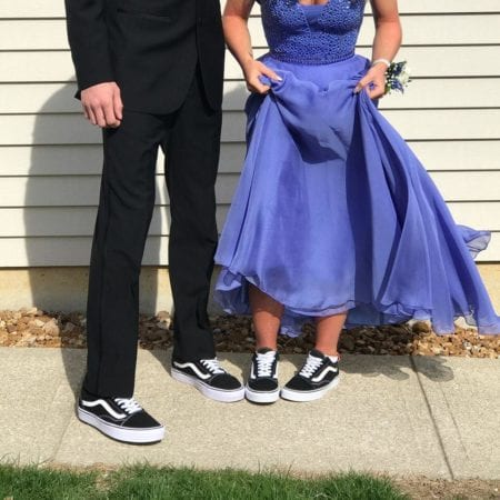 Prom dress cheap with trainers