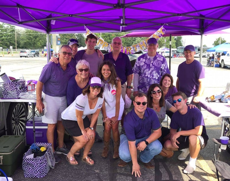 Family gathering on game day 