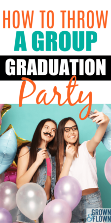 Save time money and stress by throwing a group graduation party. Chances are your high school senior has lots of friends that want to celebrate too, so here's how to throw a grad party together that everyone will remember with activities and food and how to pool resources. #gradparty #graduationparty #graduation