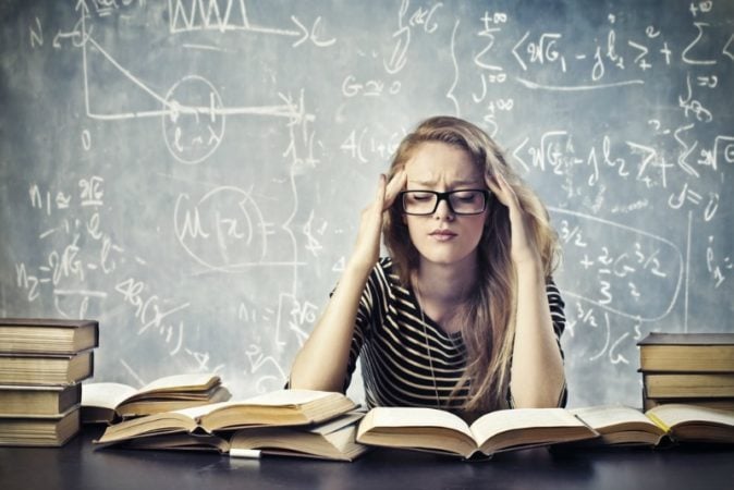 Teen girl with books 