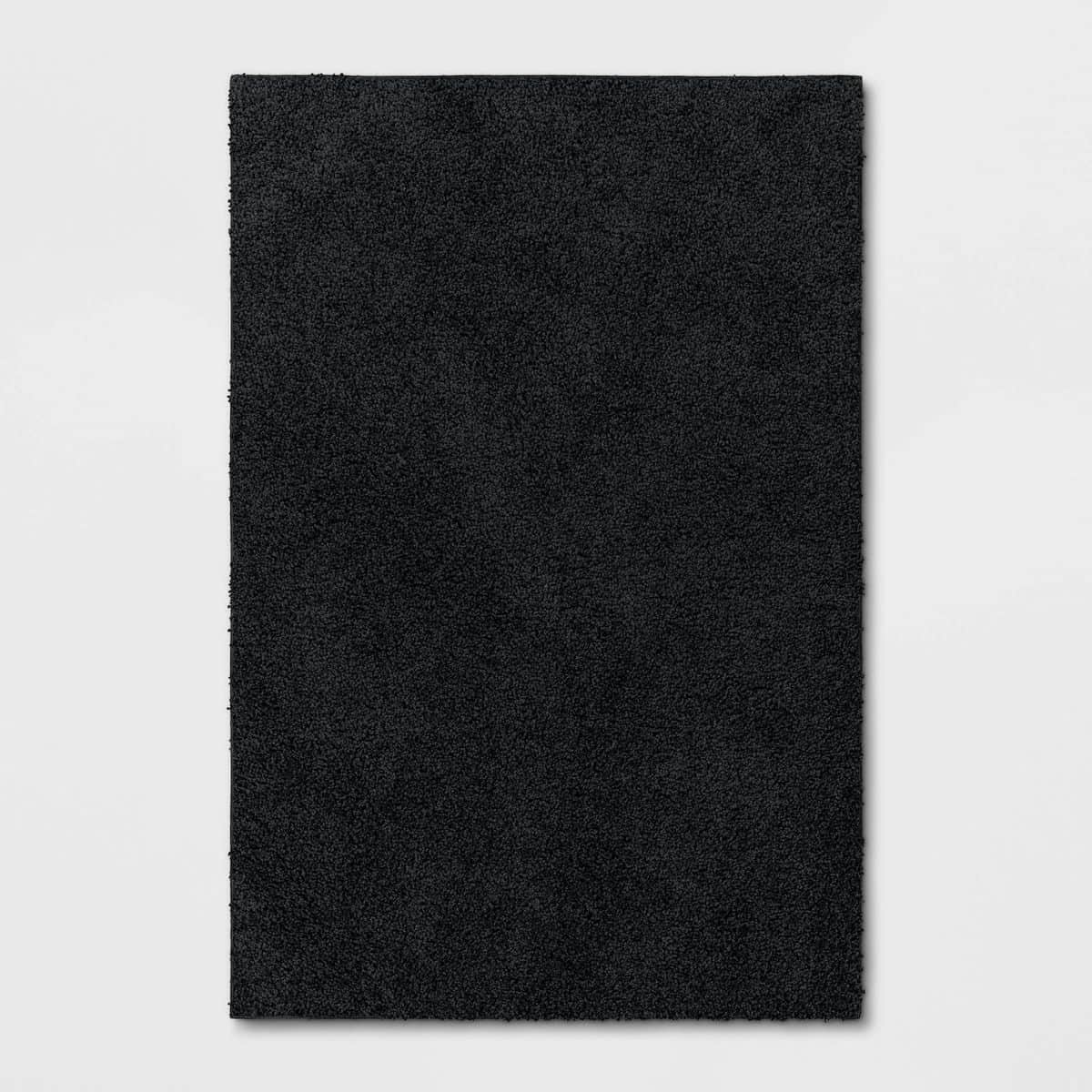 black shag rug 