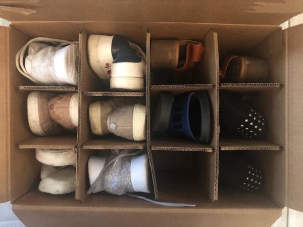 shoes in boxes 