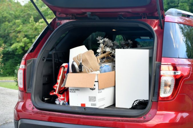 car loaded with college things 