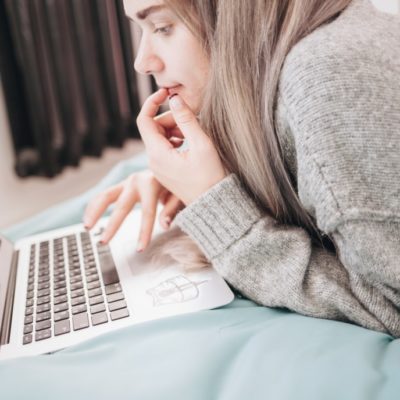 teen on laptop