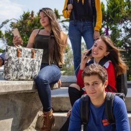 teens sitting on stairs