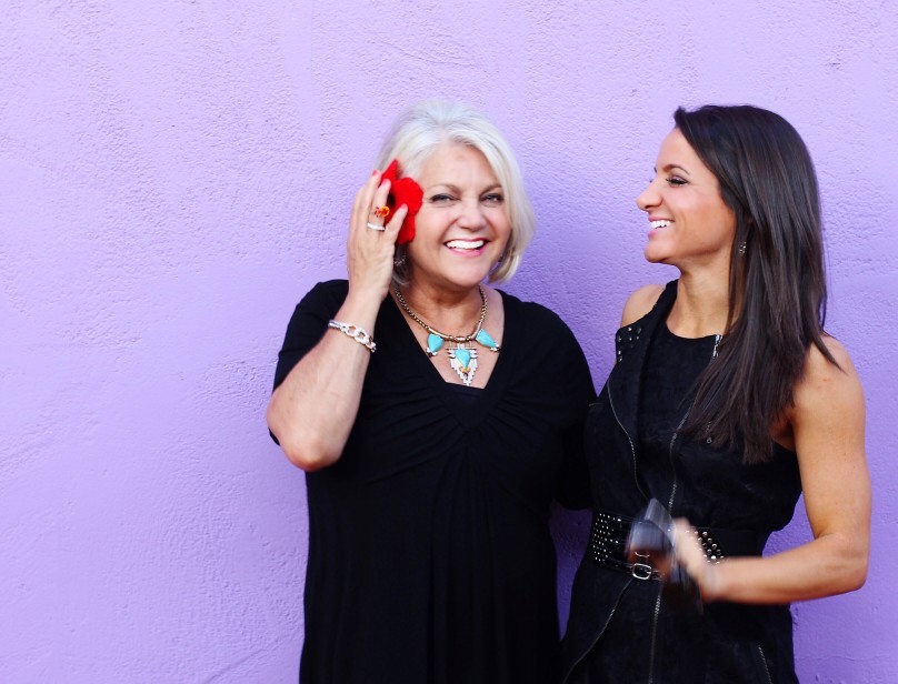 mom and daughter laughing 