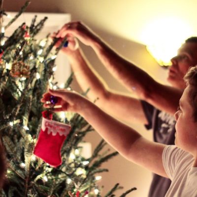 Christmas tree decorating