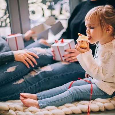girl eating cupcake