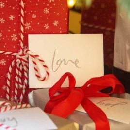 Christmas packages with love card