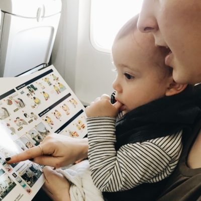 baby and mom on plane