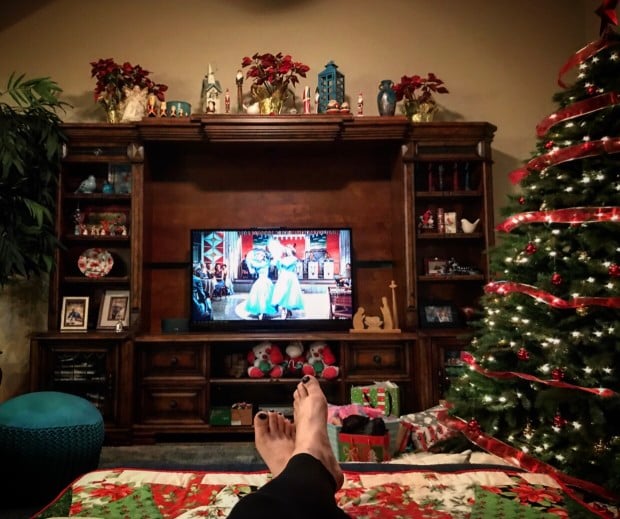 Watching Christmas movies on TV
