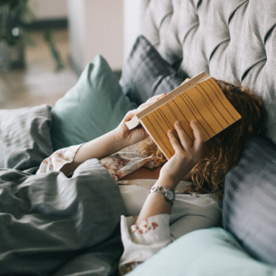 mom with book on head