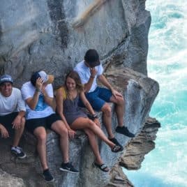 group of 20 year olds on a cliff