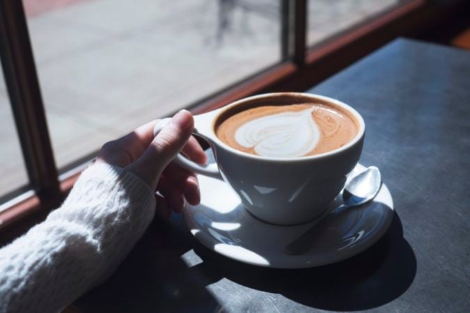 woman drinking coffee 