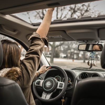 teen girl in car
