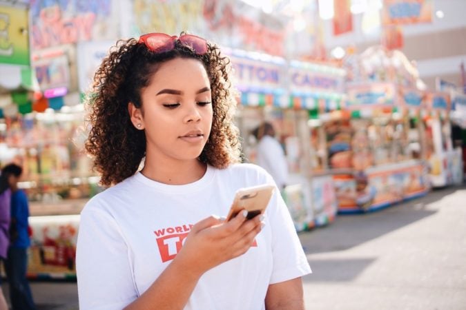 teen girl on phone