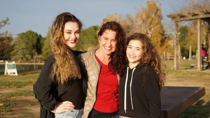 mom and two daughters