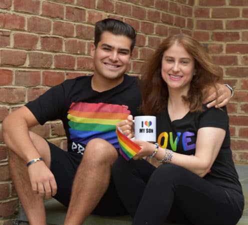 mom and son pride month 