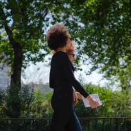 2 women walking in Brooklyn