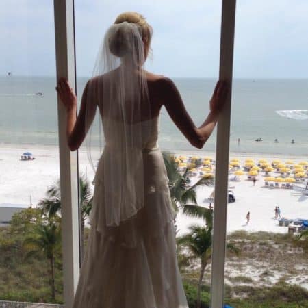 bride at window
