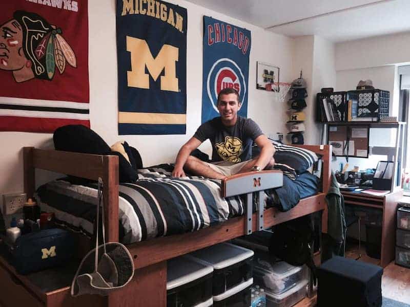 sports wall decor for guys' dorm room