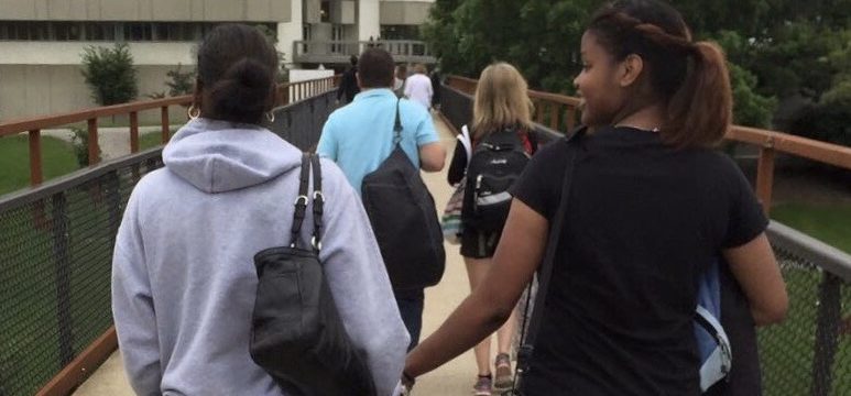 mom and daughter at drop off