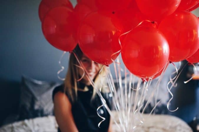 red birthday balloons