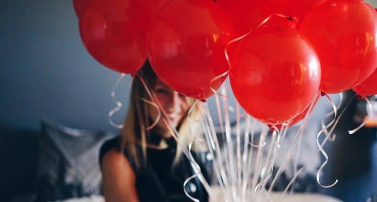 red birthday balloons