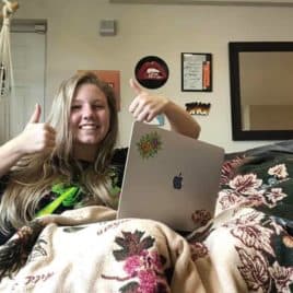 teen girl with laptop