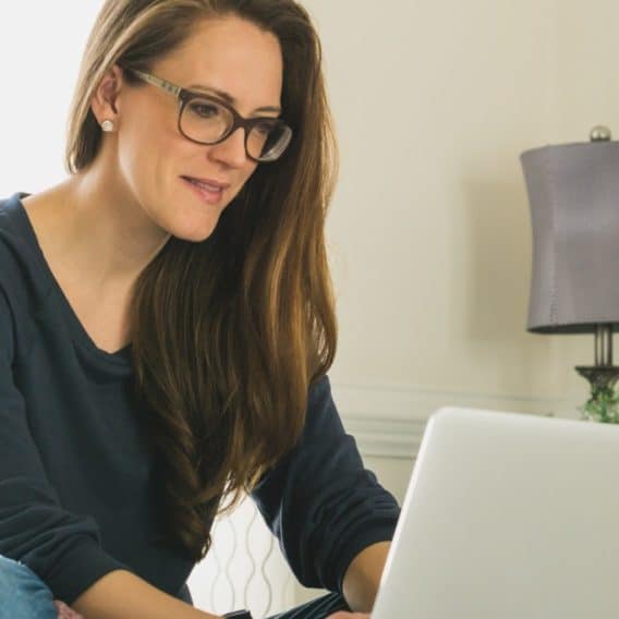woman on computer