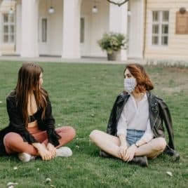 college girls in masks