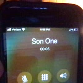 Cell phone with son's name