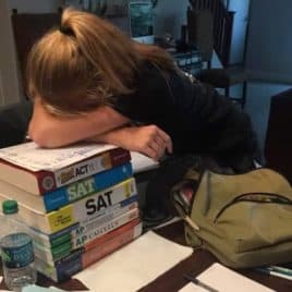 girl studying SAT