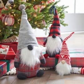 gnome dolls under Christmas tree