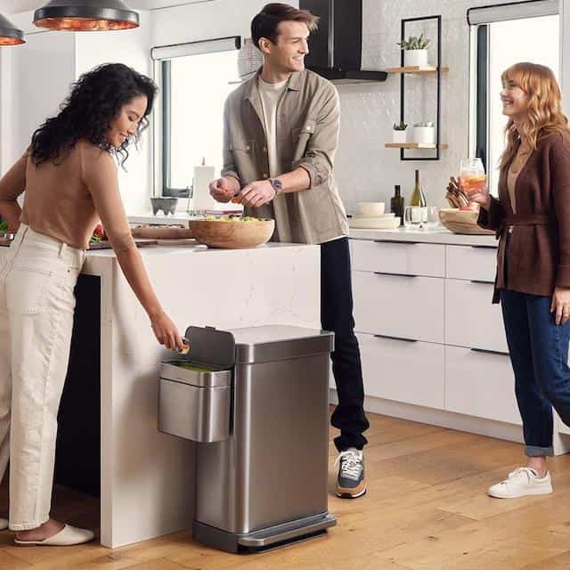 simplehuman trash cans with people 