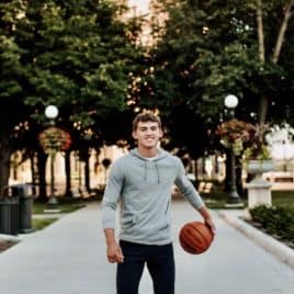 teen boy with basketball