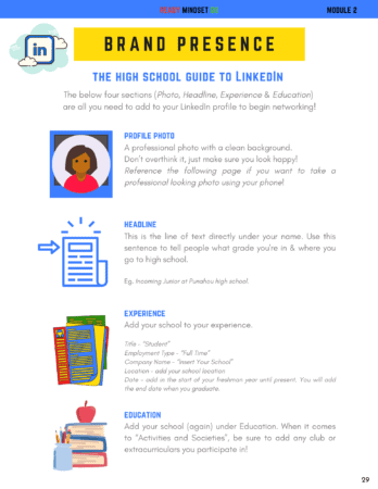 linkedin assignment for high school students