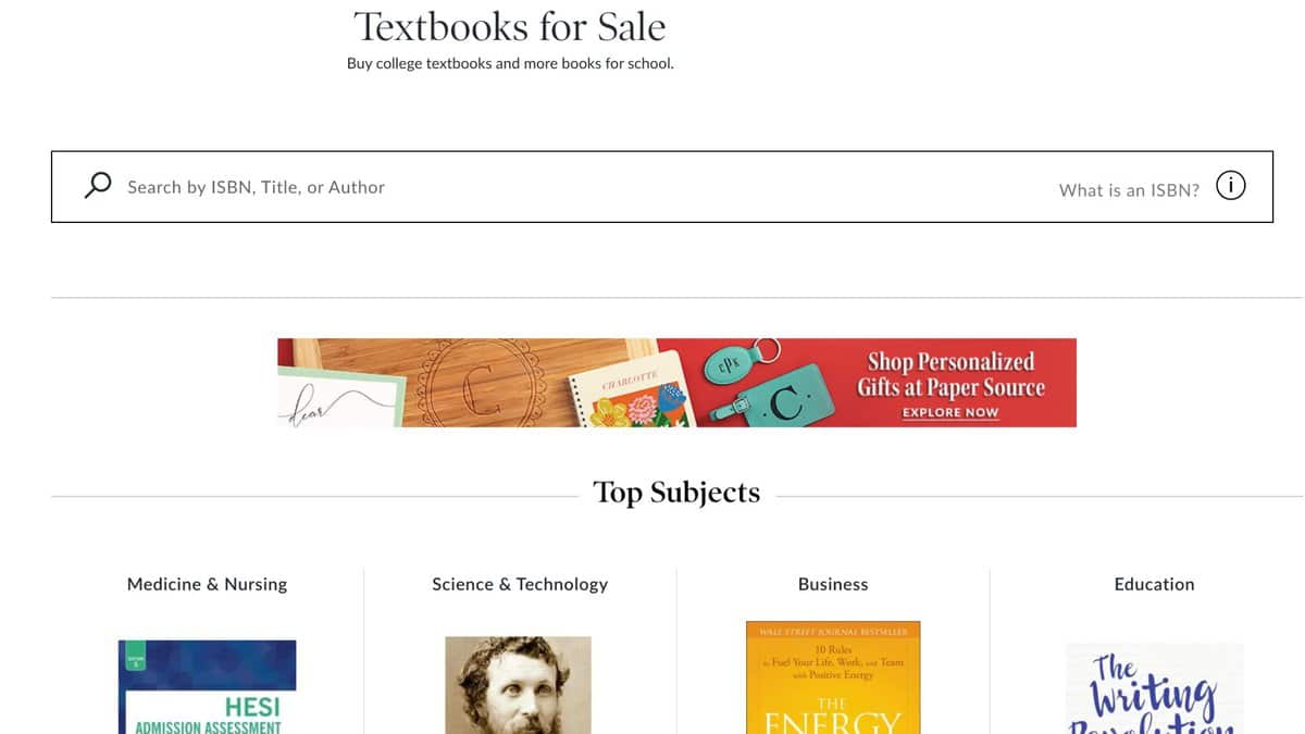 Best college textbook websites: Barnes & Noble 