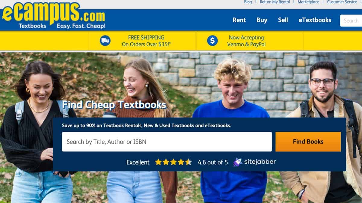Best college textbook websites: ecampus.com