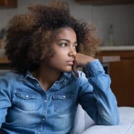 black teen girl pensive